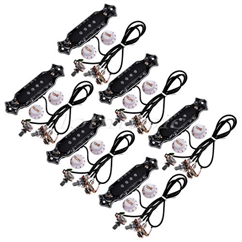6-Piece Prewired Acoustic Guitar Pickup Set with Volume & Tone Knobs - Premium Soundhole Pickups for Acoustic Guitars - Perfect for Live Performances, Recording Studios & Home Practice