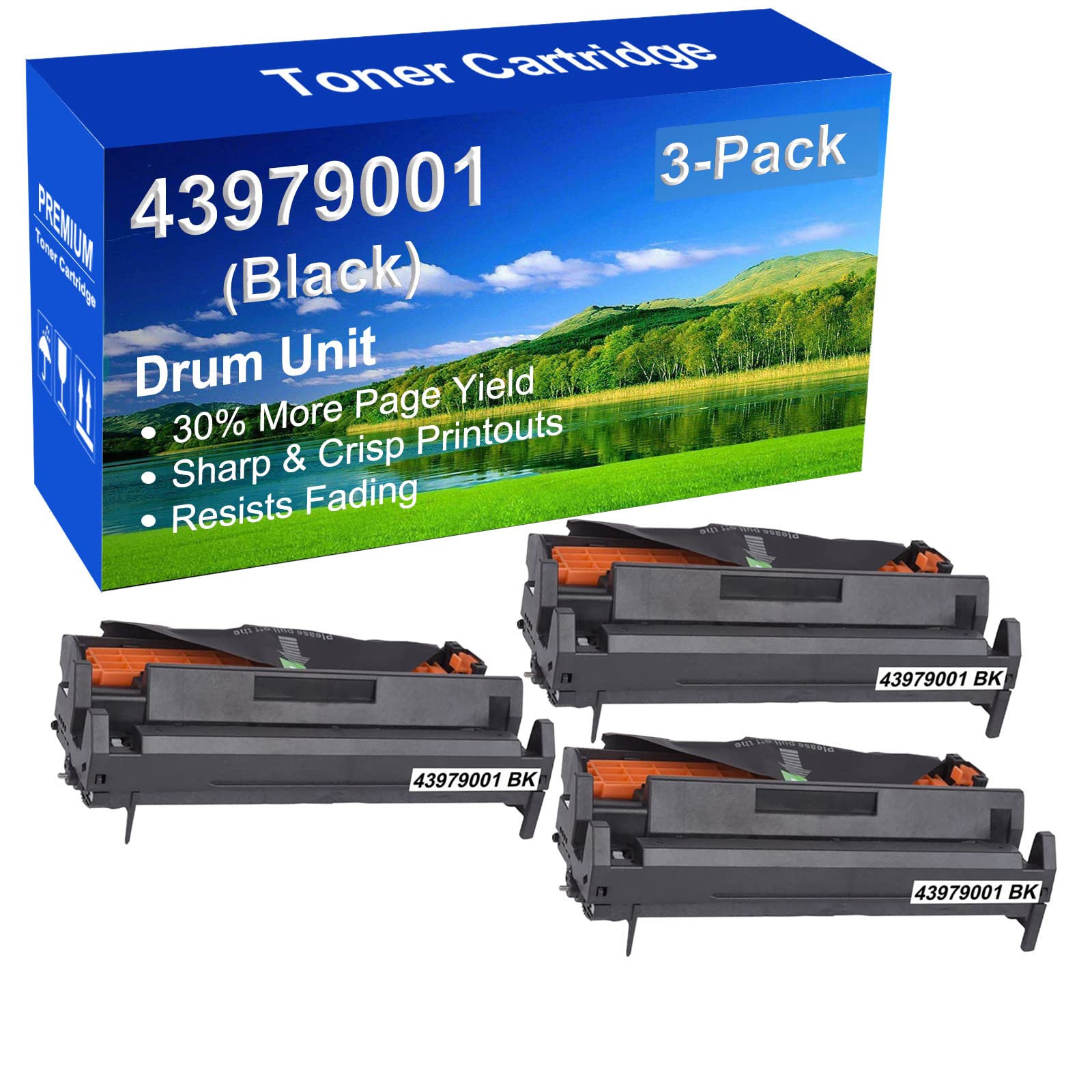 3-Pack Black Compatible Drum Unit Replacement for Brother MB470 & MB480 Printers - High-Quality Toner Cartridge Alternative for Office & Home Printing Needs