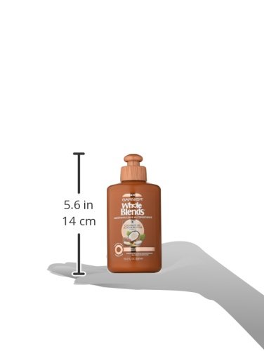 Garnier Whole Blends Smoothing Leave-in Conditioner with Coconut Oil & Cocoa Butter - 10.2 Fl Oz (1 Count) - Hydrating Hair Treatment for Frizz Control & Shine - Perfect for Dry, Damaged Hair at Home or Salon Use