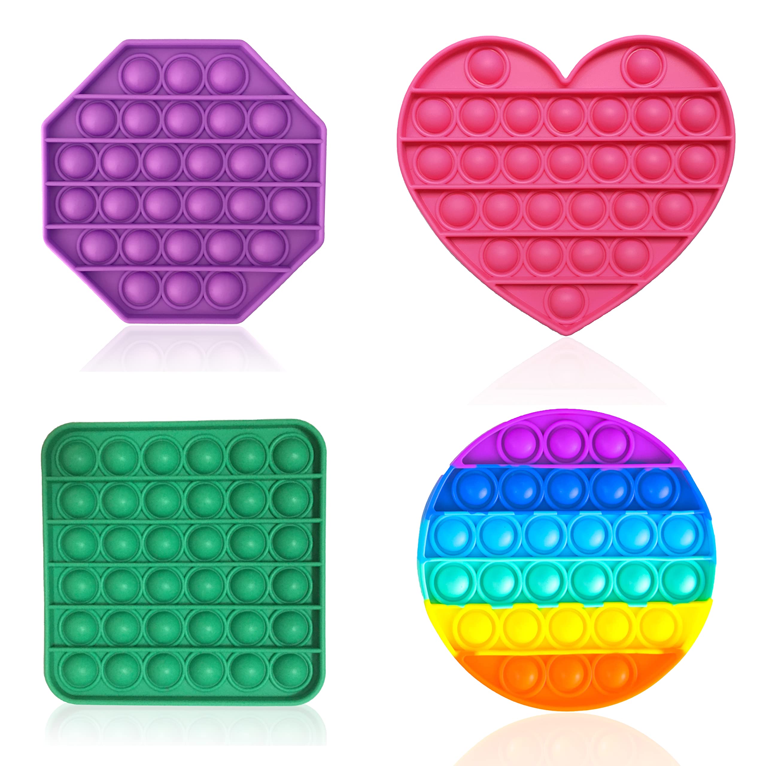 True Fresh Push Pop Bubble Sensory Fidget Toy - Pack of 4 | Stress Reliever & Anti-Anxiety Popper Game for Kids & Adults | Perfect for Office, Classroom, Travel & ADHD Relief