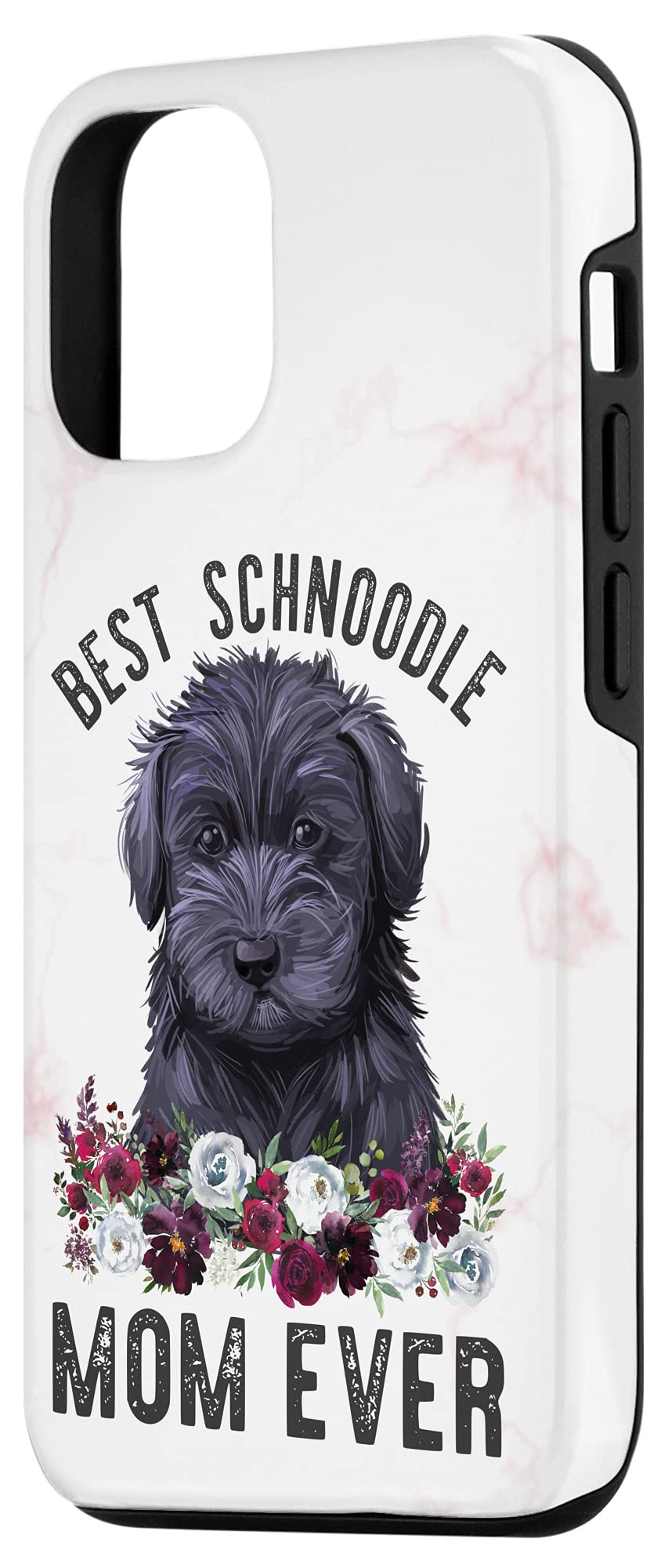 Best iPhone 12/12 Pro Floral Dog Case - Cute Schnoodle Mom Design, Durable Protective Phone Cover for Women | Perfect Gift for Dog Lovers, Ideal for Daily Use & Outdoor Activities