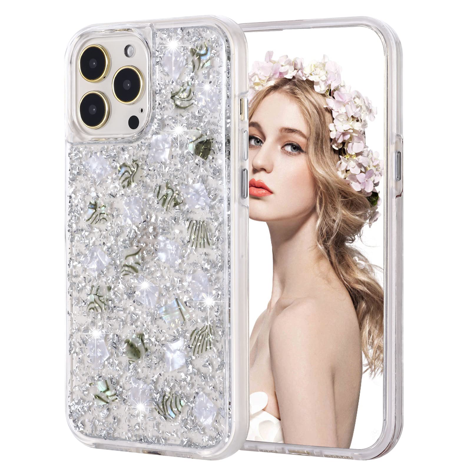 INKOMO Luxury Glitter Sparkle Hard Phone Case for iPhone 13 Pro Max 6.7