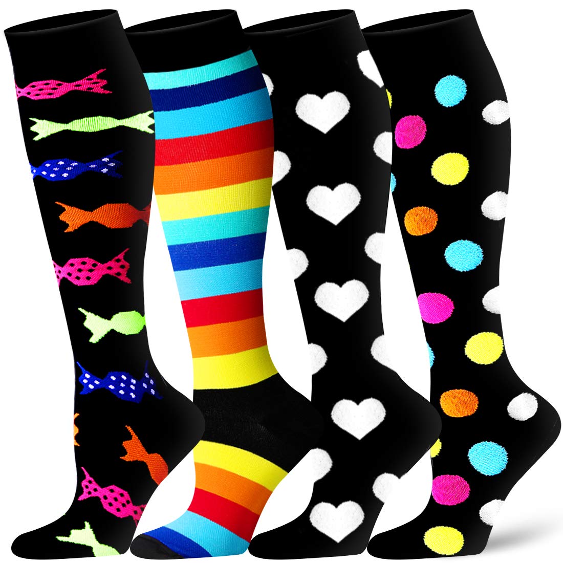 Best Compression Socks for Women & Men - Athletic Support Socks for Improved Circulation, Recovery & Performance - Ideal for Running, Travel & Post-Workout Recovery