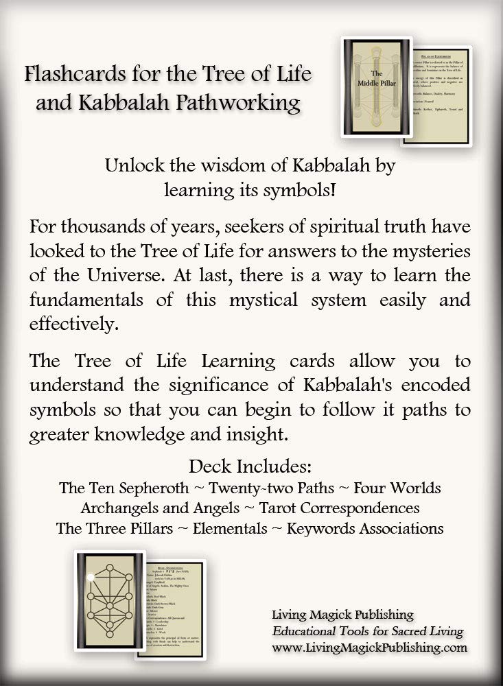 Tree of Life Kabbalah Learning Cards - Living Magick Flash Cards for Self Study & Spiritual Growth | Perfect for Meditation, Tarot Practice & Mystical Learning
