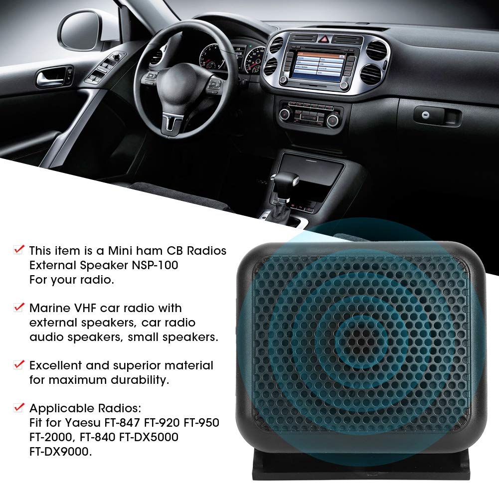 Yaesu FT-847 FT-920 FT-950 FT-2000 External CB Radio Speaker - Compact Rectangular Mini NSP-100 Two-Way Radio Speaker for Car & Mobile Communication - Perfect for Truckers, Ham Radio Enthusiasts & Emergency Use