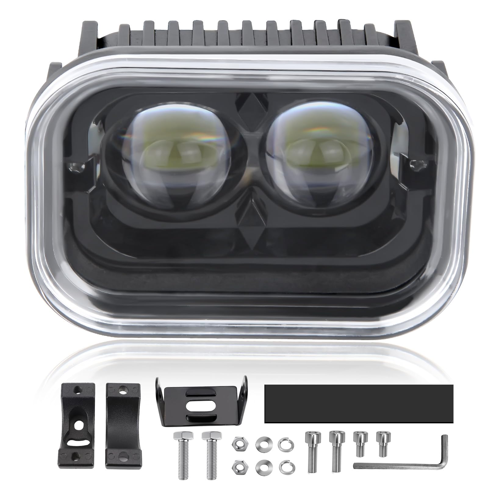 4 Inch Universal LED Motorcycle Driving Lights - White Hi/Lo Beam Work Light Bar for Motorcycle, ATV, Truck, E-Bike (1 Piece) - Perfect for Night Riding, Off-Road Adventures & Work Lighting
