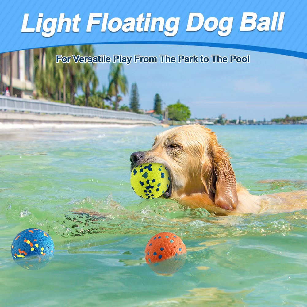 Indestructible Dog Tennis Balls - Ultra Durable Chew Proof Bouncy Toys for Aggressive Chewers | Interactive Fetch Game & Floating Water Toy for Large & Small Dogs | Perfect for Outdoor Play, Pool Fun & Training