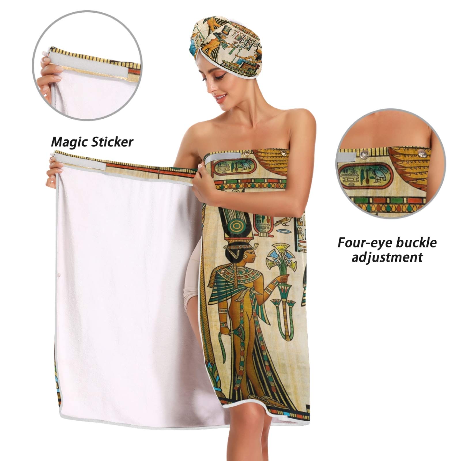 Soft Cozy Women's Bath Towel Wrap Set - Quick Dry Beach Pool Shawl, Bathing Suit Cover Up & Spa Robe - Egyptian Queen Design - Perfect for Swimming, Lounging & Post-Shower Relaxation