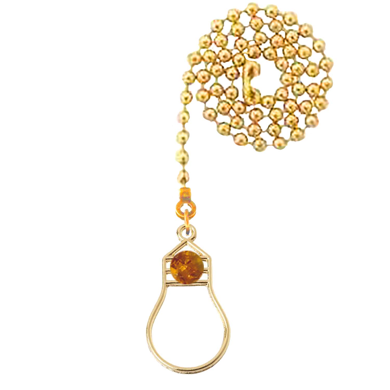 Gold Rhinestone Pull Chain Ornaments for Ceiling Fans with Light Bulb - Decorative Ceiling Fan Accessories for Living Room, Bedroom & Home Decor