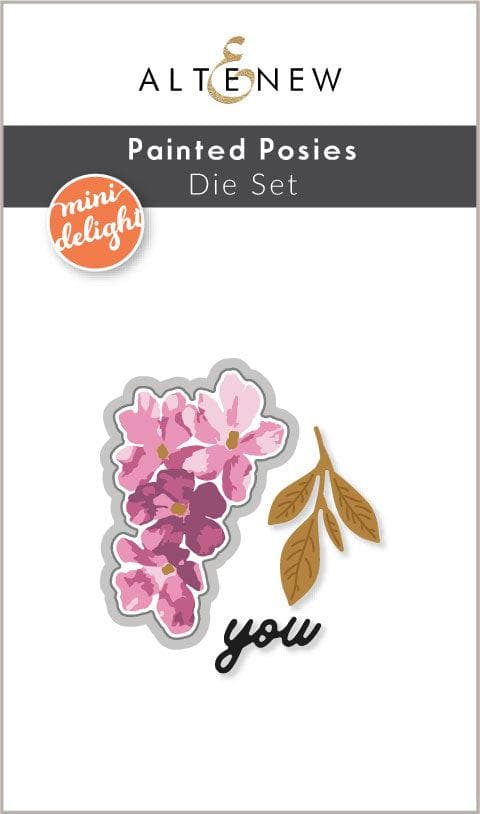 Mini Delight Painted Posies Stamp & Die Set for Card Making, Scrapbooking & DIY Crafts - Floral Stamps for Handmade Greeting Cards & Paper Projects