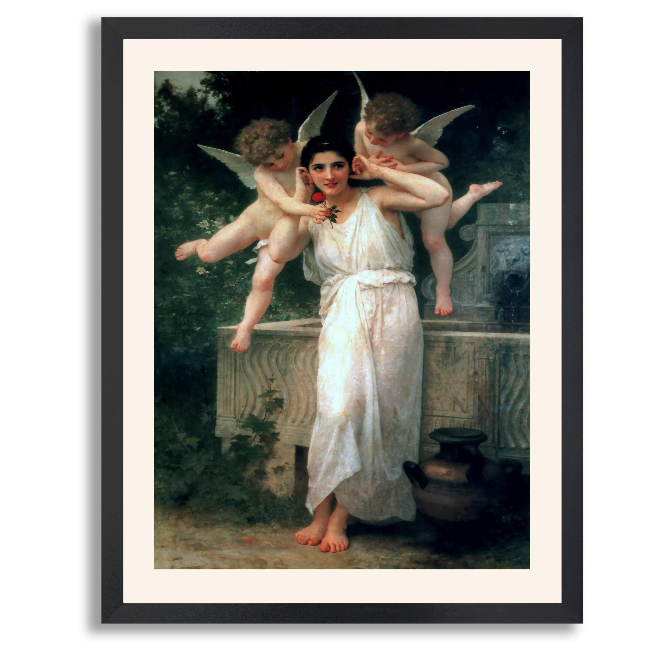 Youth by William Bouguereau Framed Art Print - Premium Canvas Wall Decor & Fine Art Reproduction Painting in Wood Frame | Classic Gallery Poster for Home, Office, Bedroom & Living Room Wall Decor | Perfect Gift for Art Lovers & Elegant Interior Design