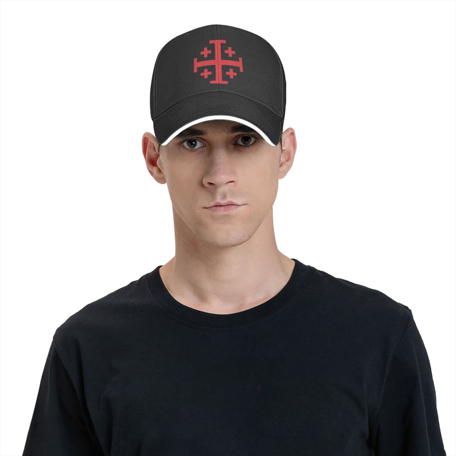 Jerusalem Catholic Cross Baseball Cap - Adjustable Trucker Hat for Golf & Outdoor Activities - Custom Black Christian Hat for Men & Women - Perfect for Church, Sports & Casual Wear