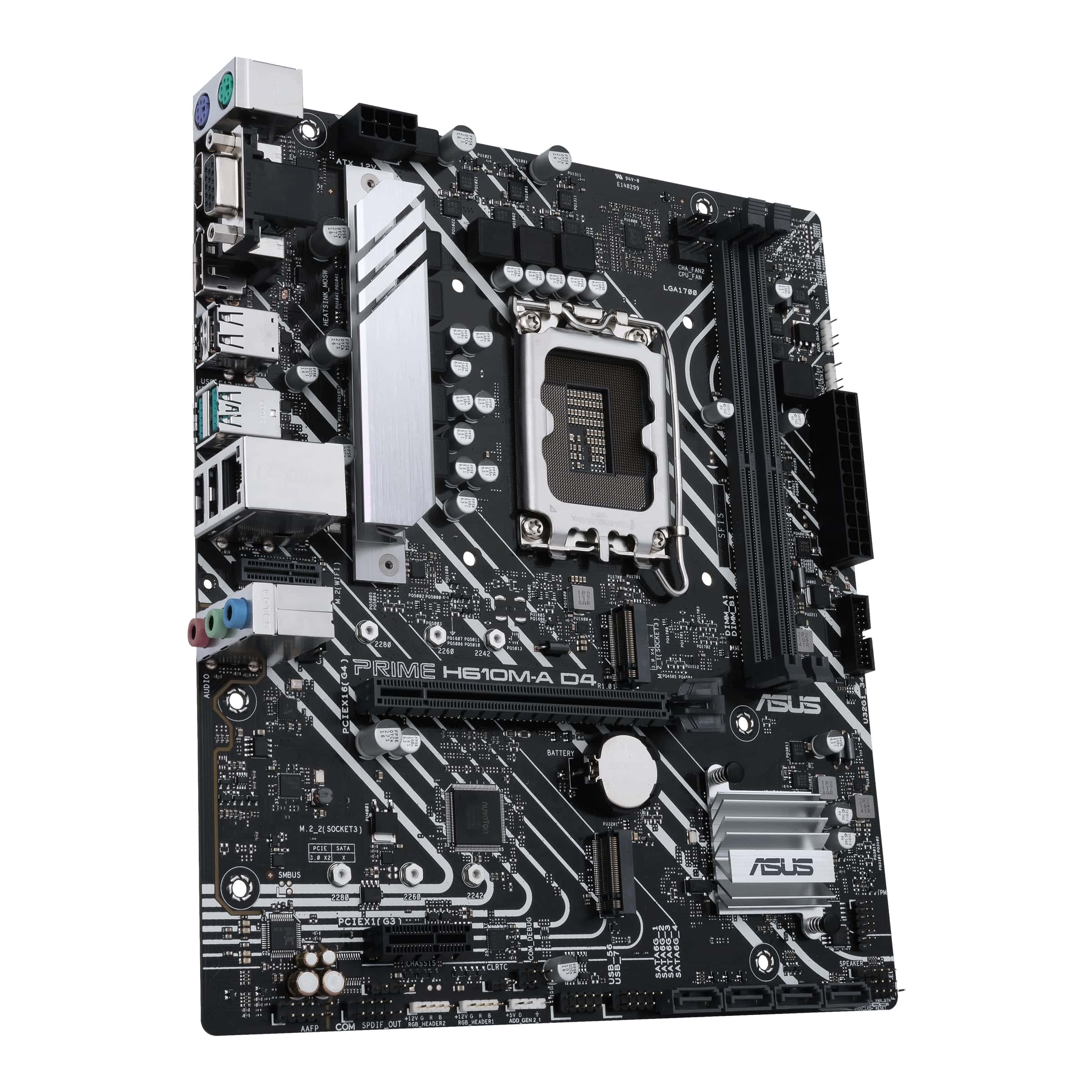 ASUS Prime H610M-A D4-CSM Intel LGA 1700 mATX Motherboard - PCIe 4.0, 1Gb LAN, Business IT Management - Perfect for Office Workstations, Small Business Servers & Home PC Builds