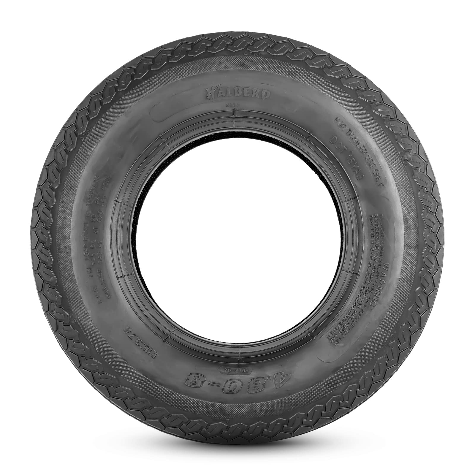 HALBERD 4.80-8 Trailer Tires 4.80x8 6PR Load Range C - Tubeless Set of 2 for Highway, Boat Trailers & Log Splitters - Durable Towing & Hauling Solution