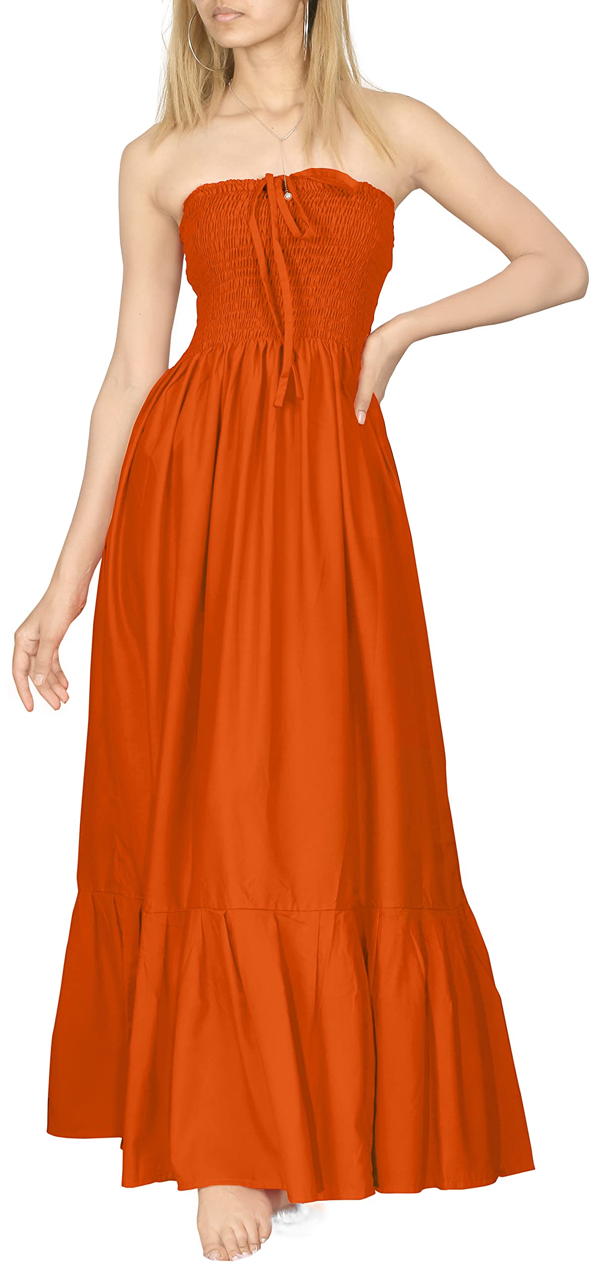 LA LEELA Women's Tube Top Clubwear - Sexy Flowy Evening Dress for Night Out, Party & Date Night | Sleeveless Bodycon Mini Dress for Women | Perfect for Club, Cocktail Party & Special Occasions