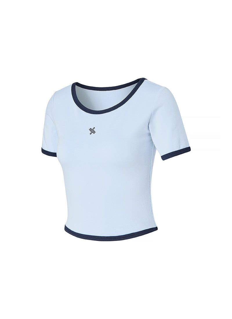 Soft Logo Color Block Crop Top - Trendy Women's Fashion Tops for Casual Wear & Summer Outfits