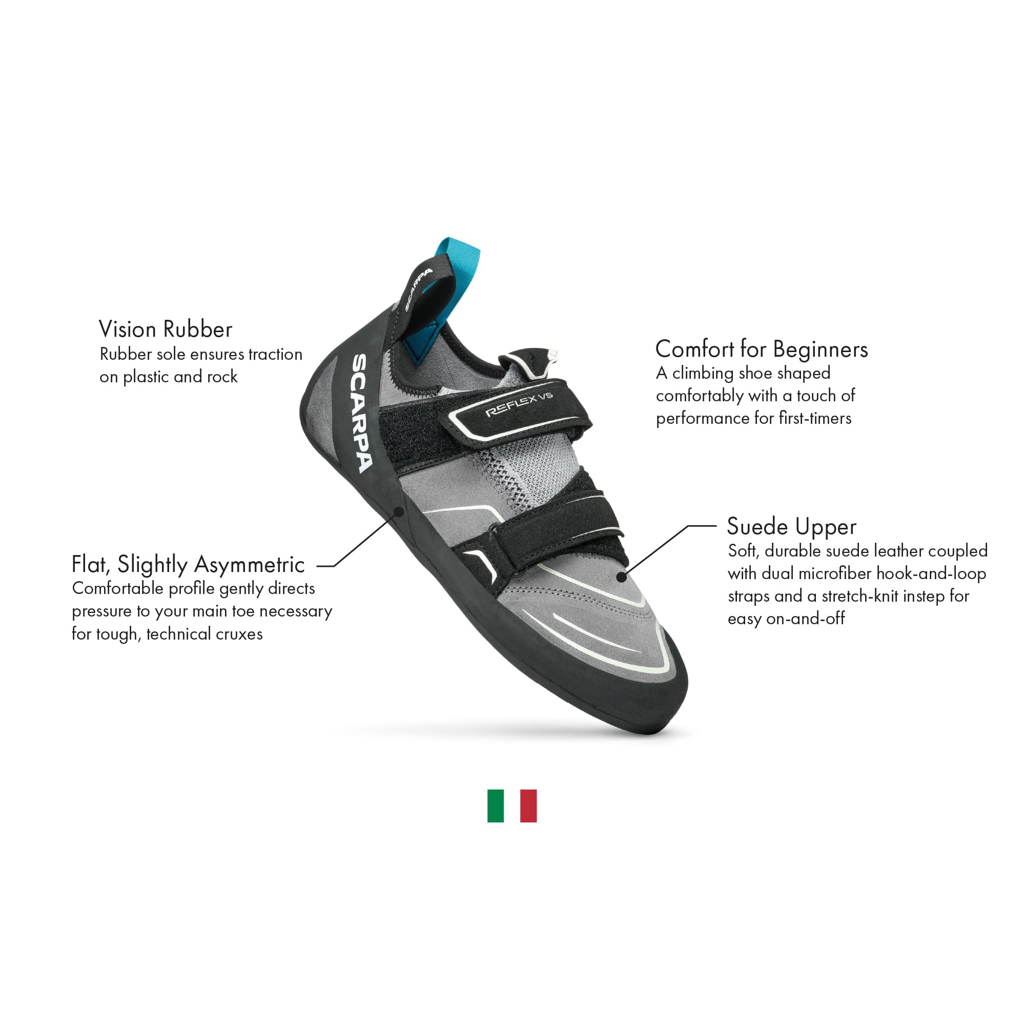 SCARPA Women's Reflex VS Beginner Rock Climbing Shoes - Lightweight & Comfortable for Gym Training, Sport Climbing & Indoor Bouldering | Perfect for Beginners & Intermediate Climbers