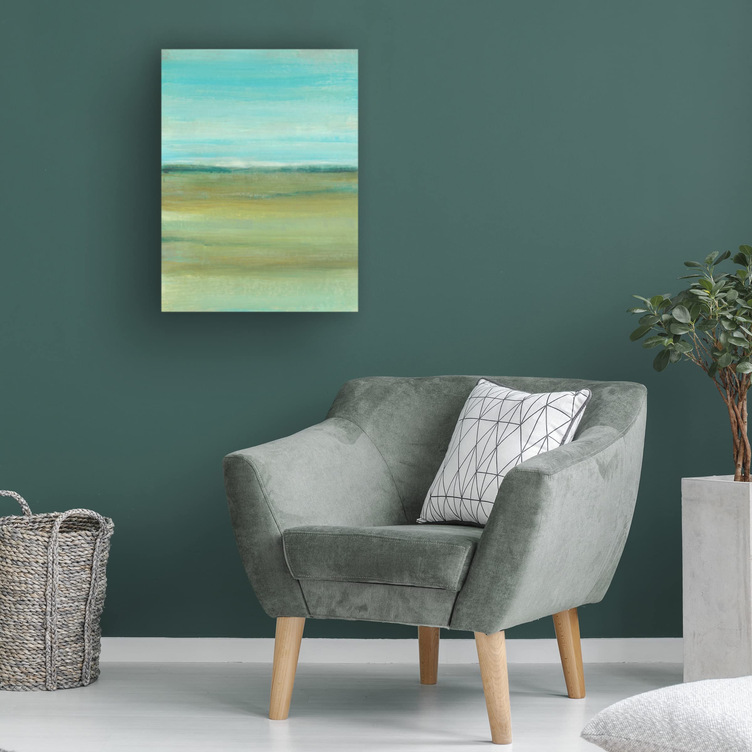 Trademark Fine Art 'Terra Verde I' Canvas Wall Art by Tim O'Toole - Modern Abstract Painting for Living Room, Bedroom & Office Decor