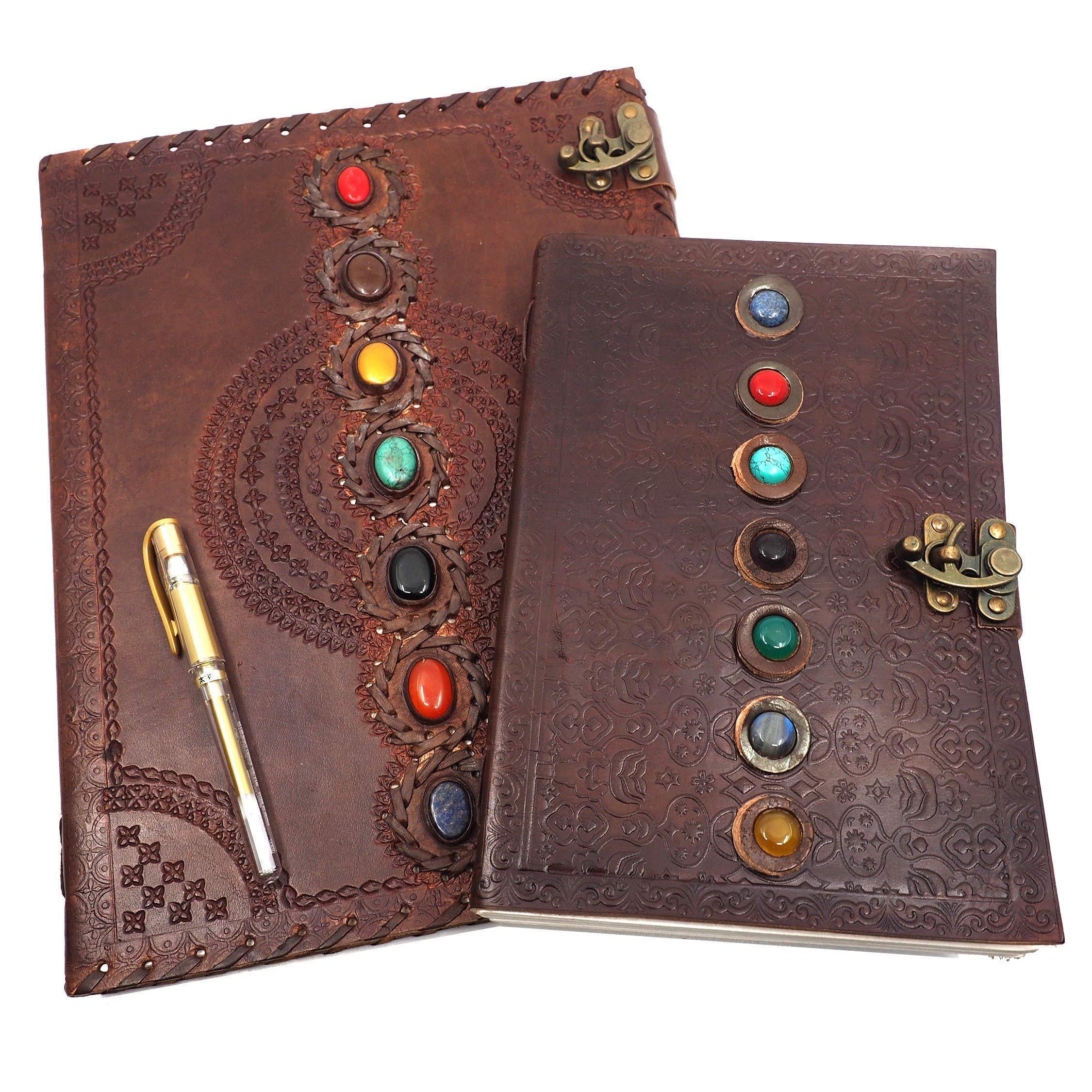 Handmade Jeweled Leather Journal for Women - Elegant & Personalized Writing Notebook - Perfect for Diary, Sketching, Travel & Gift Giving