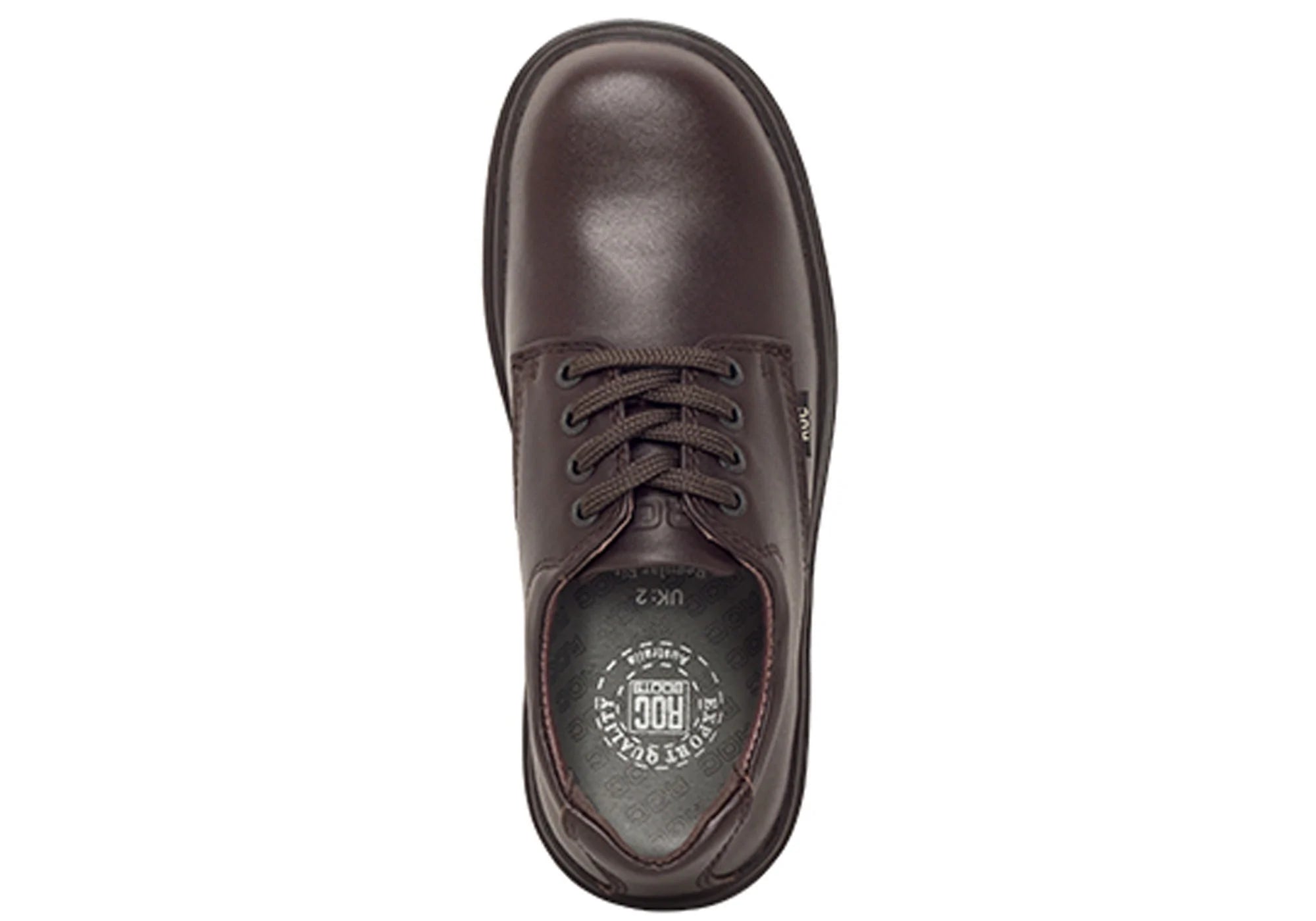 ROC Strobe Comfortable Brown School Shoes for Boys & Kids - Perfect for School, Play & Everyday Wear