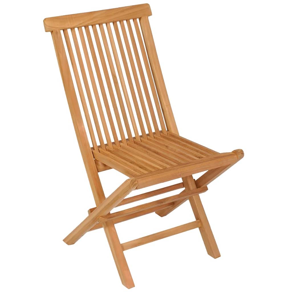 5-Piece Solid Teak Wood Garden Dining Set - Portable Folding Outdoor Table & Chairs for Picnic, Party, Camping - Patio, Backyard, and Beach Furniture