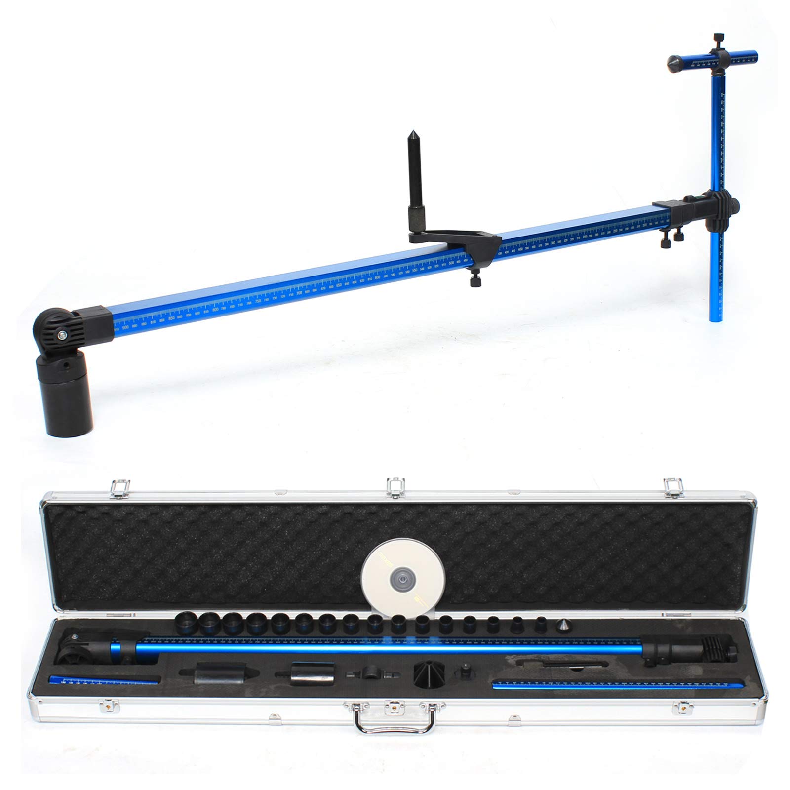 High Precision 2D Measuring System - Universal Auto Body Frame Machine Tram Gauge | Retractable Aluminum Measuring Tool for Construction & Machinery Repair | Perfect for Vehicle Frame Alignment & Structural Measurement