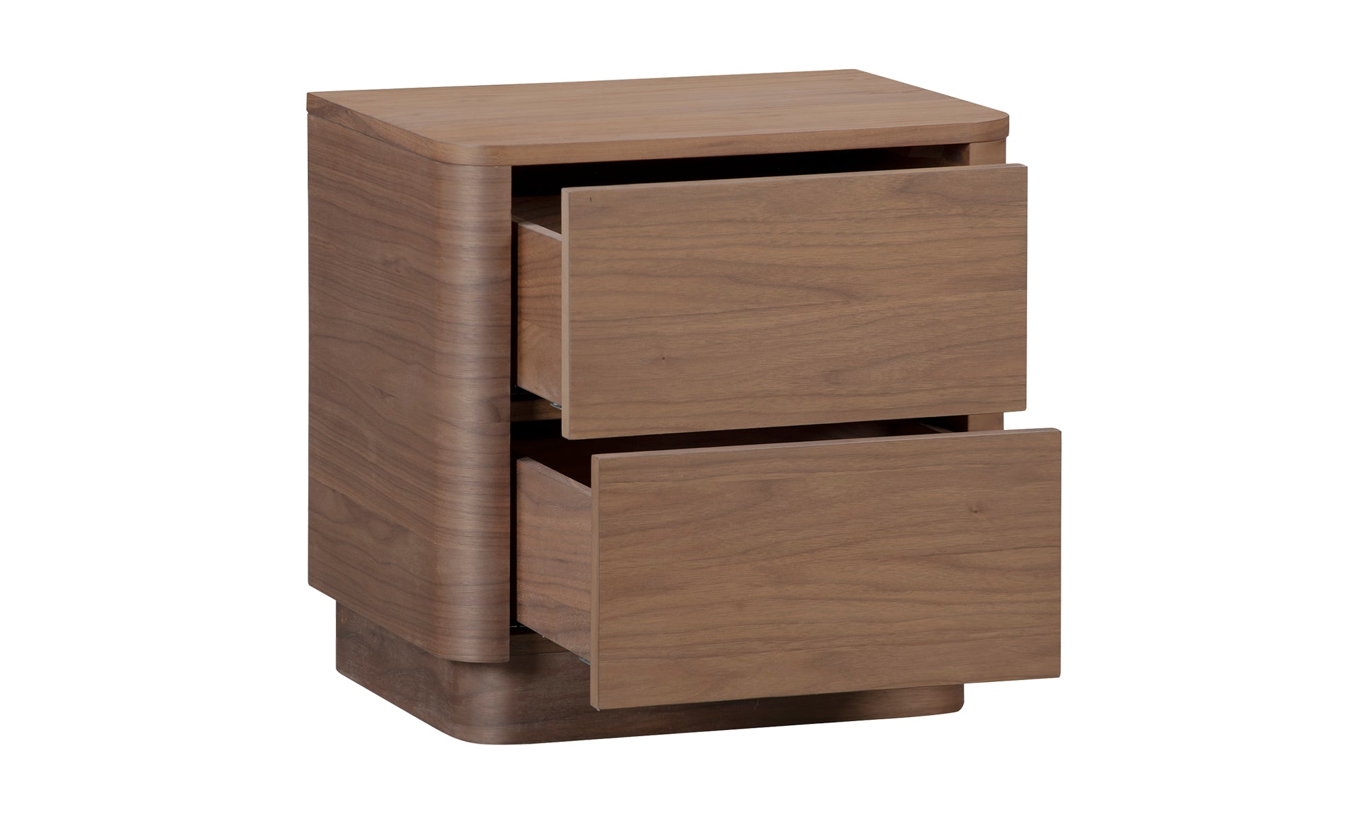 Modern Round Off Tall Nightstand - Solid Walnut Wood Bedside Table for Bedroom, Living Room, or Office - Perfect for Lamps, Books, and Decor