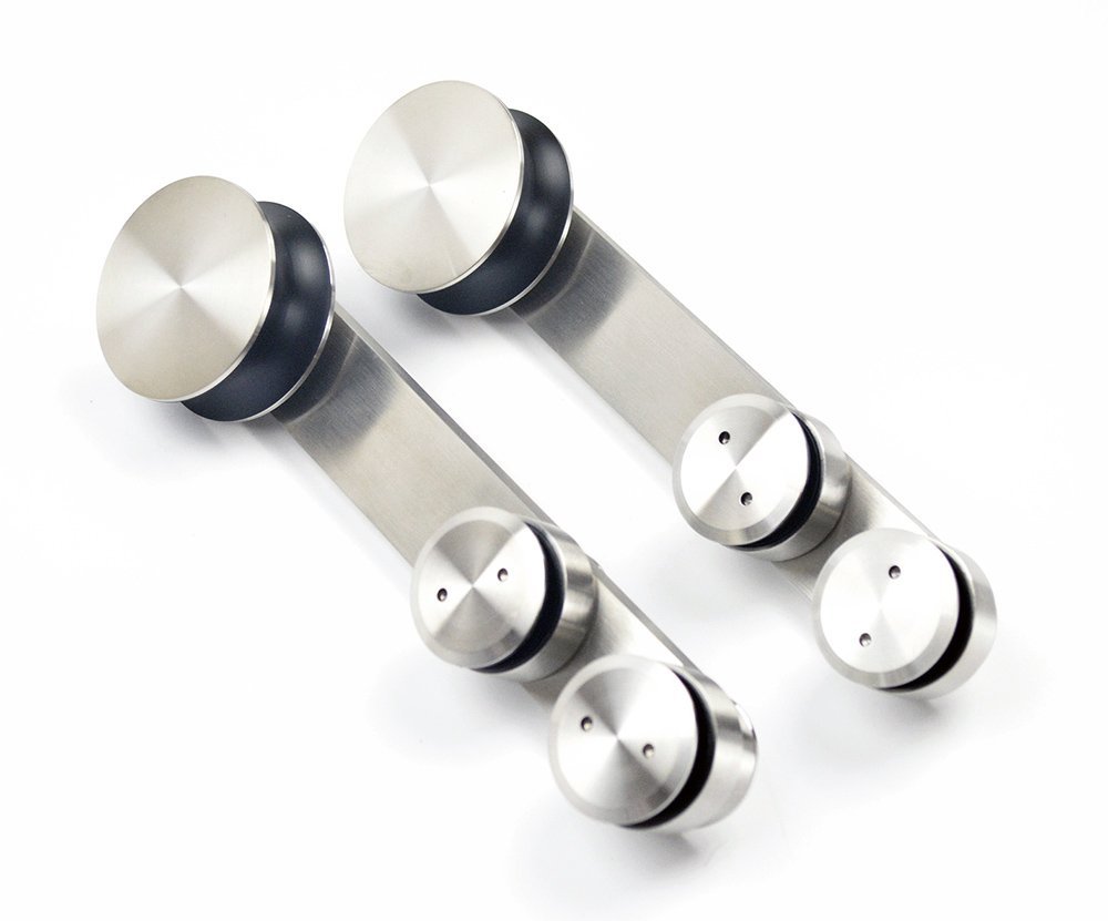 DIYHD 6FT Stainless Steel Glass Sliding Door Hardware Kit - Easy Installation Barn Door Track System for Stud Walls | Perfect for Closet Doors, Room Dividers & Modern Interior Design
