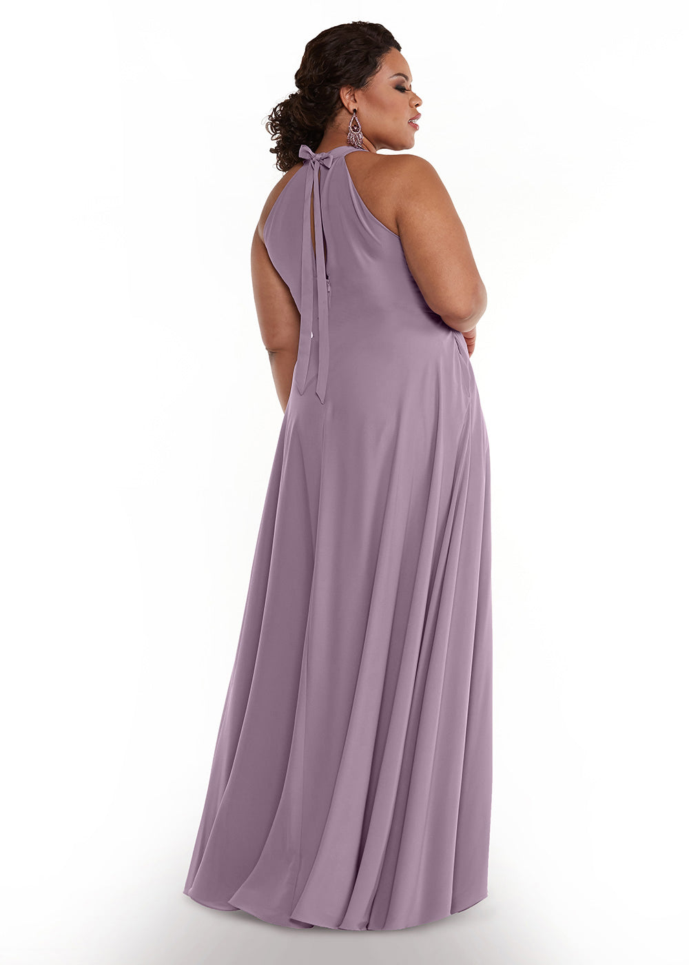 Elegant 83002 Stretch Chiffon A-Line Bridesmaid Dress with Adjustable Halter Neck - Perfect for Weddings, Formal Events & Special Occasions