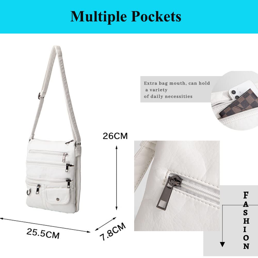 SCOFY FASHION Women's Soft PU Leather Crossbody Bag with Multiple Pockets - Vintage Flap Shoulder Purse for Daily Use, Travel & Holiday - Perfect Gift for Her