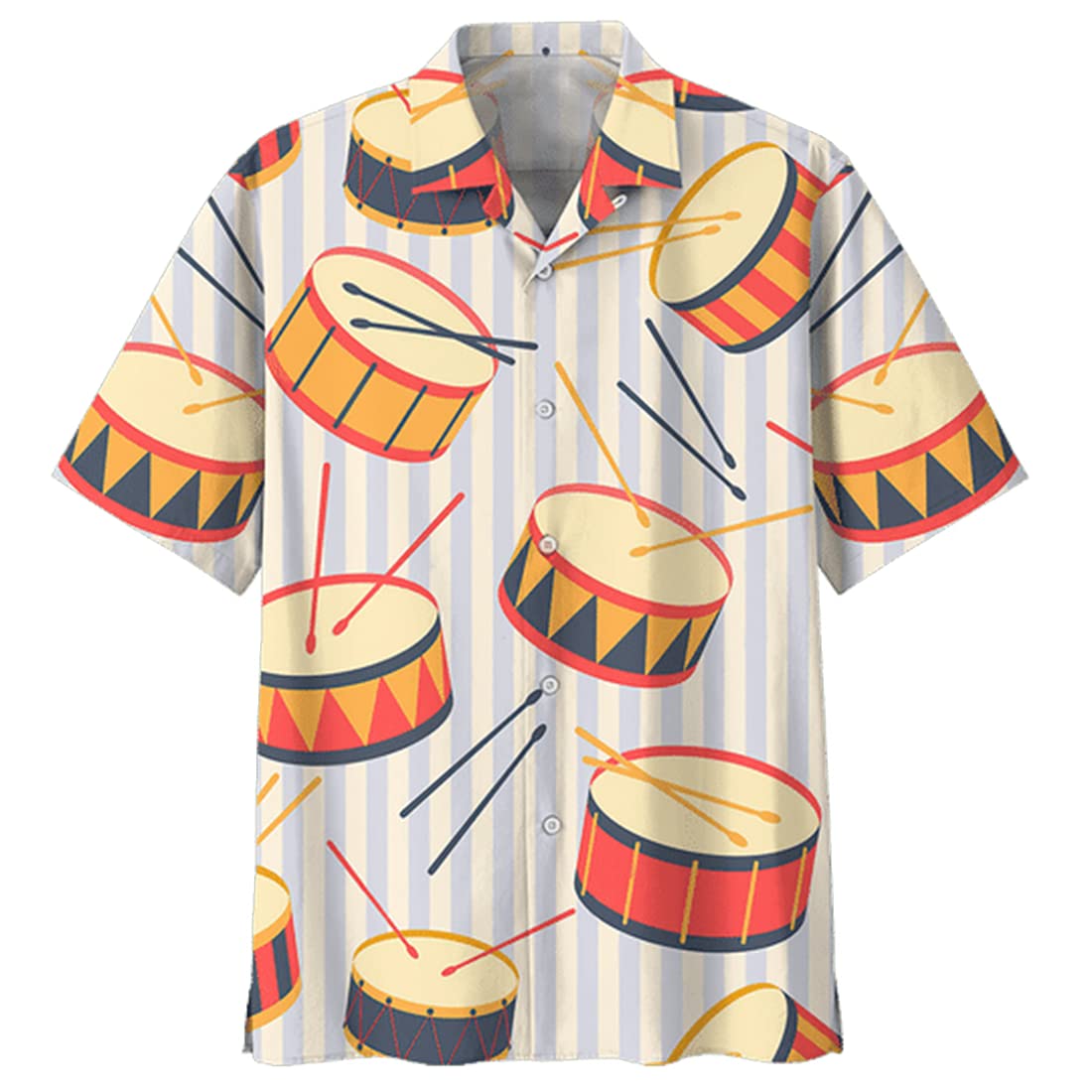 Stylish Music Hawaiian Shirts for Men & Women - Short Sleeve Button Down Shirts with Musical Instrument Prints | Perfect for Beach Parties, Summer Vacations & Tropical Themed Events