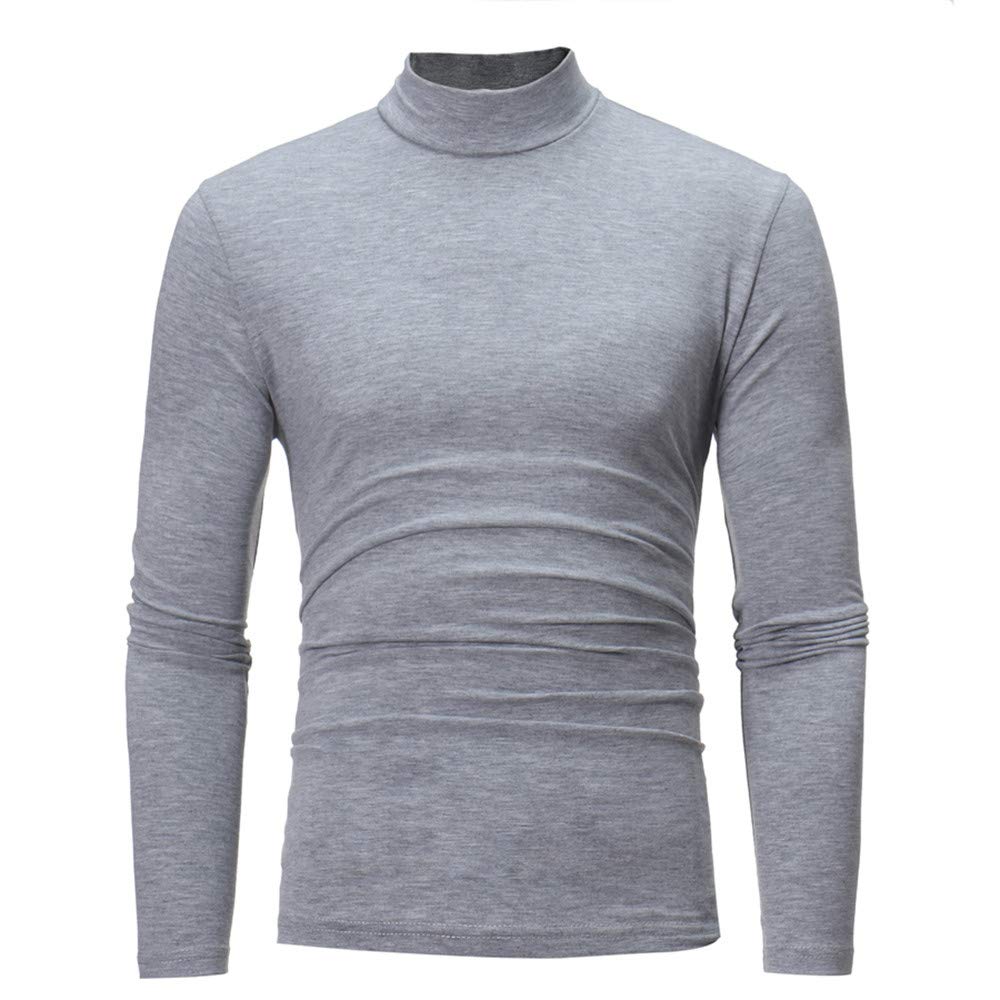 Men's Long Sleeve Turtleneck T-Shirt - Winter Thermal Top for Workout & Office Wear - Warm Autumn Blouse for Casual & Professional Style
