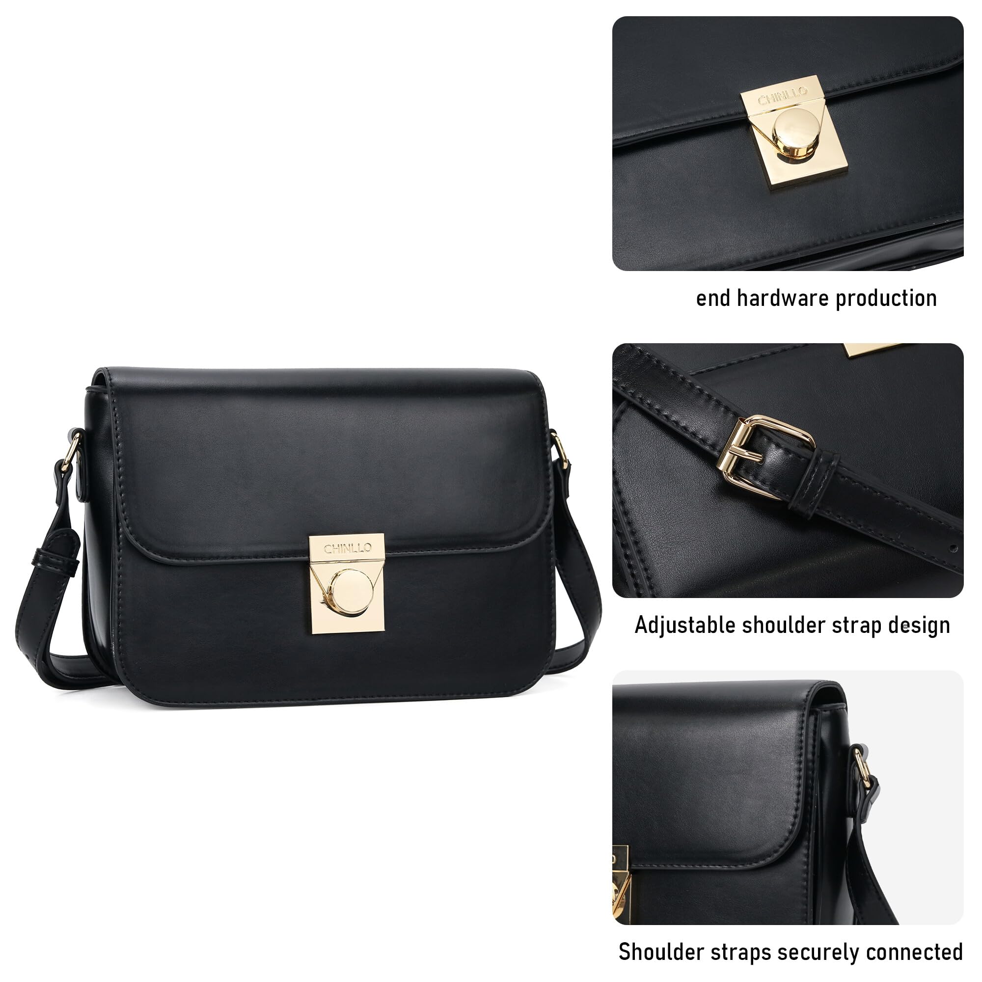 Women's PU Leather Crossbody Bag with Triple Pockets - Stylish Shoulder Satchel Messenger Purse for Daily Use, Work & Evening Events