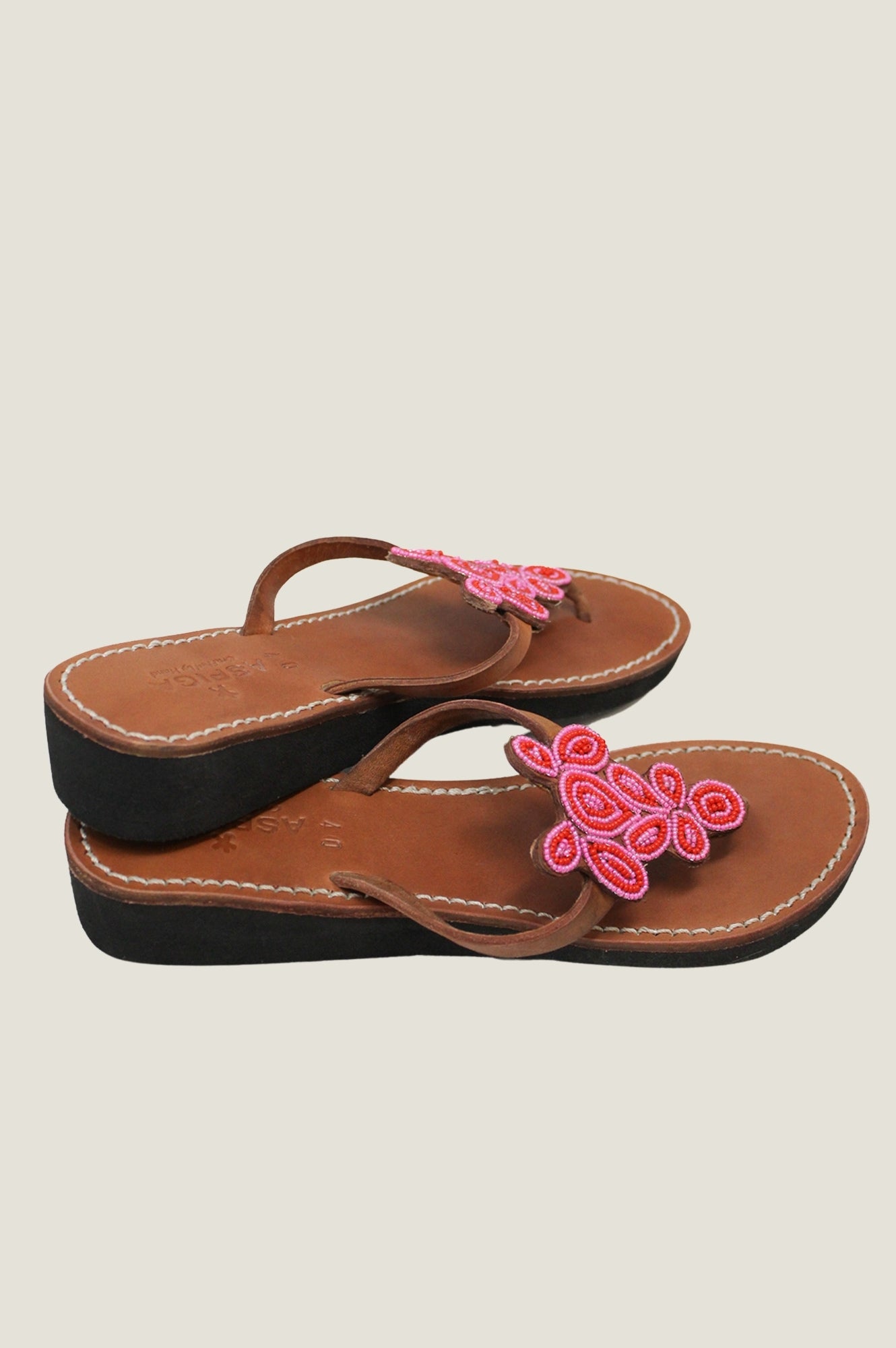 Mia Full Beaded Sandals for Women - Stylish Pink & Red Summer Sandals | Perfect for Beach, Vacation, and Casual Outings