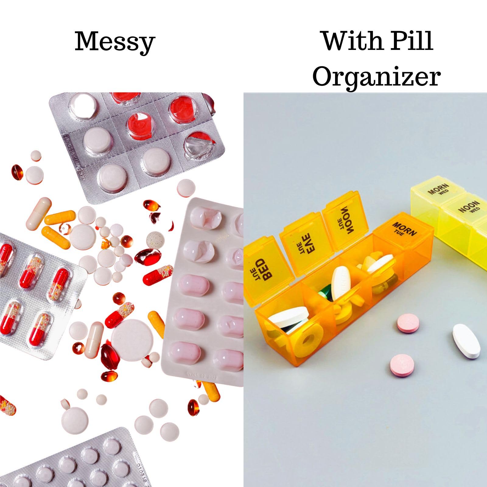 Premium Weekly Pill Organizer Box - 7 Days, 4 Times a Day, 28 Compartments for Vitamins & Medications | Portable Medicine Case for Travel, Home & Daily Use