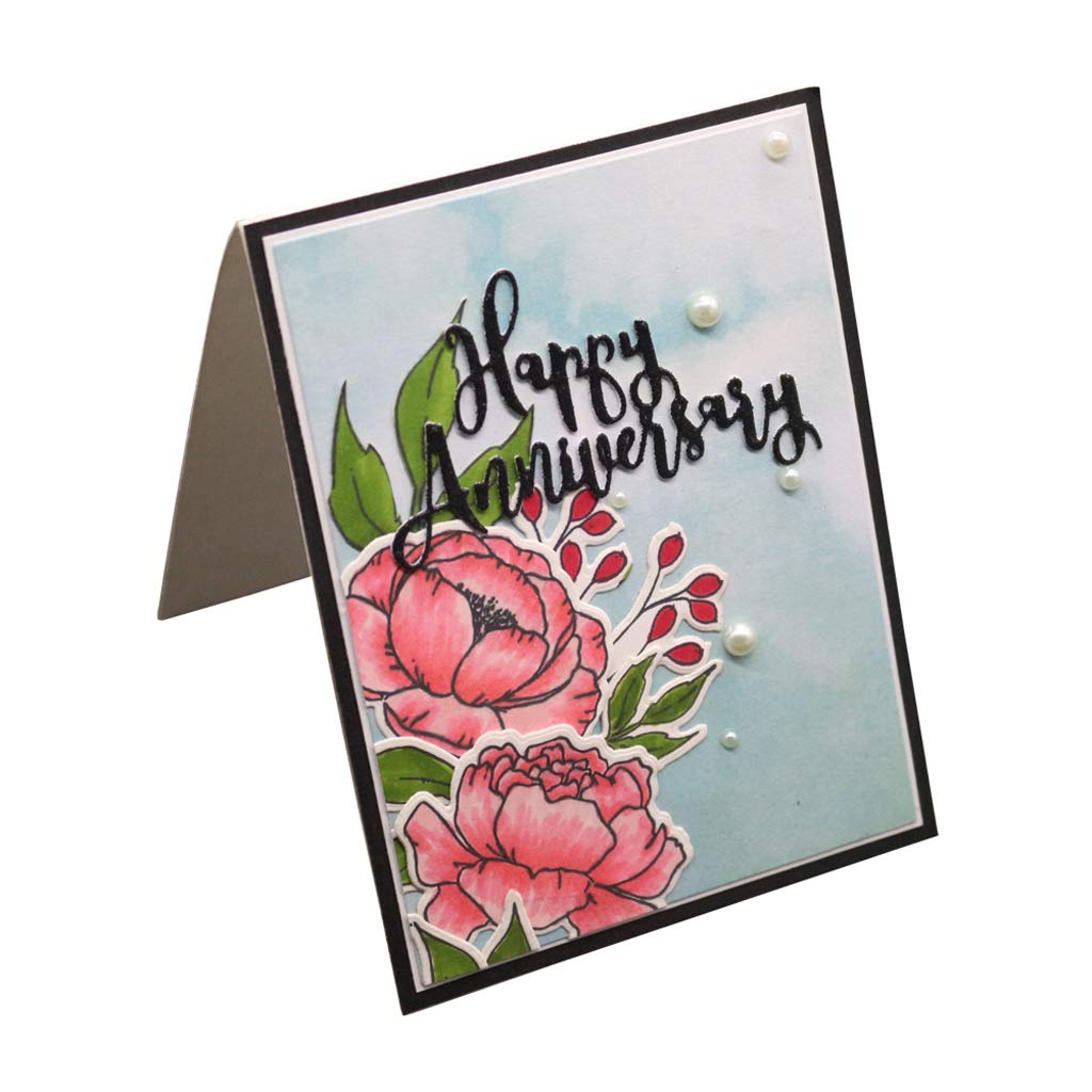 Happy Anniversary Metal Cutting Dies for DIY Scrapbooking, Card Making & Paper Crafts - Creative Stencil Templates for Albums, Greeting Cards, and Home Decor Projects