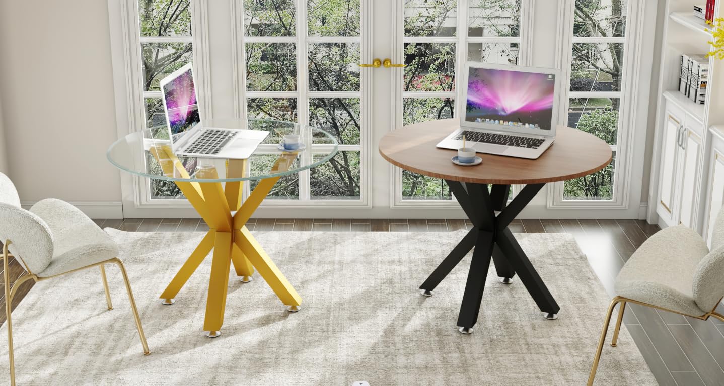 Heavy Duty 28 Inch Metal Table Base for Coffee & Dining Tables - Sturdy Desk Legs for Glass, Marble, Wood Table Tops - Perfect for Home, Kitchen & Office Furniture (Black) | Modern Living Room, Restaurant & Workspace Decor