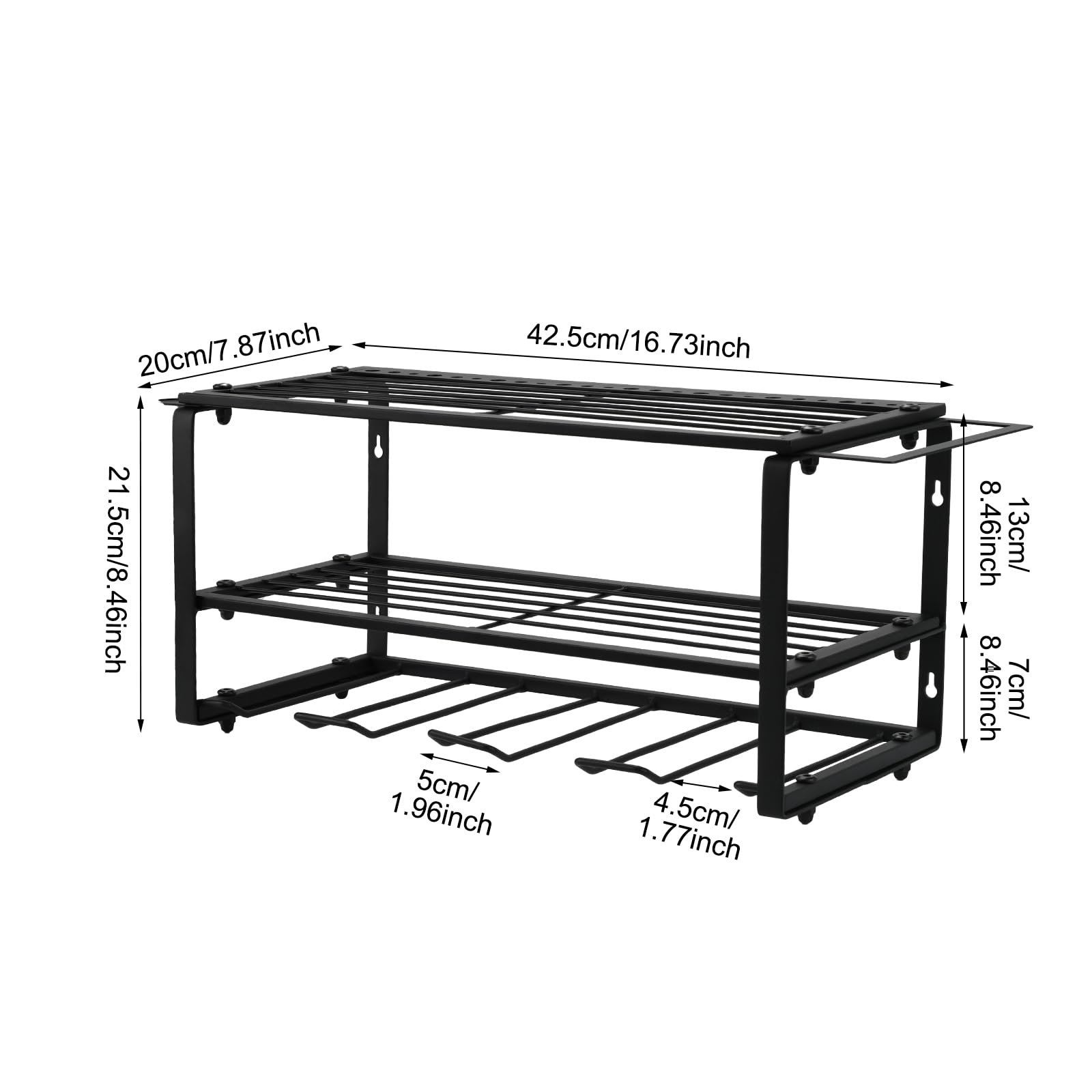 Heavy Duty 3-Layer Wall Mount Power Tool Organizer with 4 Drill Holders - 150Lbs Capacity Tool Storage Rack for Workshop & Garage | Perfect for DIY Projects, Home Improvement & Professional Tool Organization