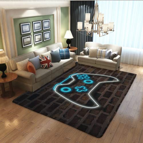 Washable Gaming Room Rug for Video Gamers - 63x94 Inches Soft Carpet for Bedroom, Living Room & Game Area Decor - Perfect for Esports, Streaming & Relaxation
