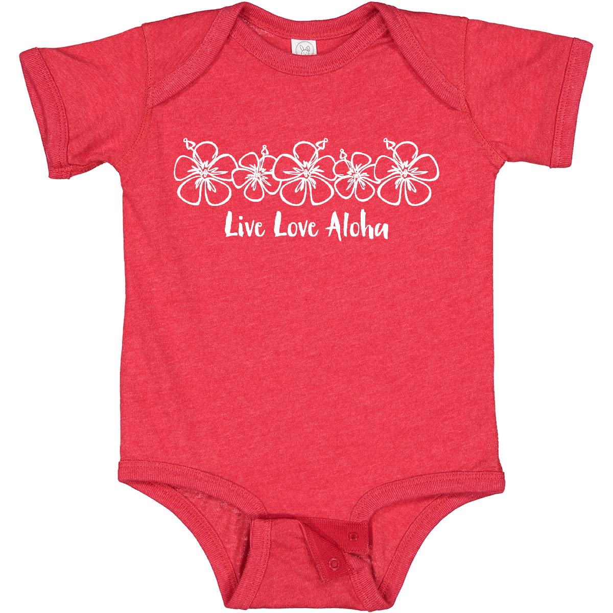 Inktastic Live Love Aloha White Baby Bodysuit - Soft Cotton Onesie for Newborns, Infants & Toddlers - Perfect for Hawaiian Vacations, Beach Trips & Family Photos