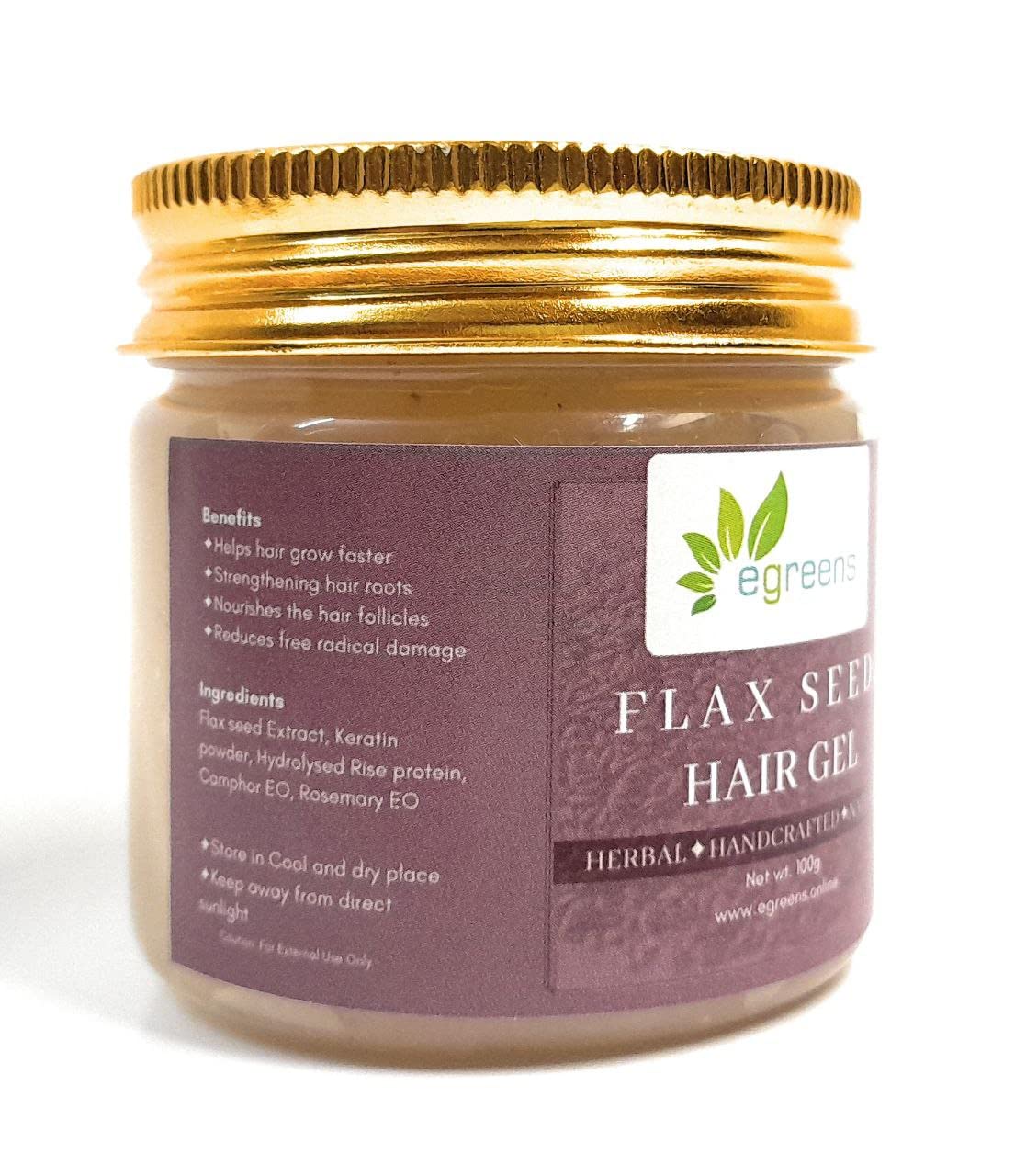 E-GREENS AAURA Flaxseed Hair Gel for Hair Growth & Frizz Control - Infused with Keratin, Rice Protein & Rosemary Oil - Natural Styling Gel for Men & Women (100g) - Perfect for Curly, Wavy & Straight Hair Styling at Home or Salon