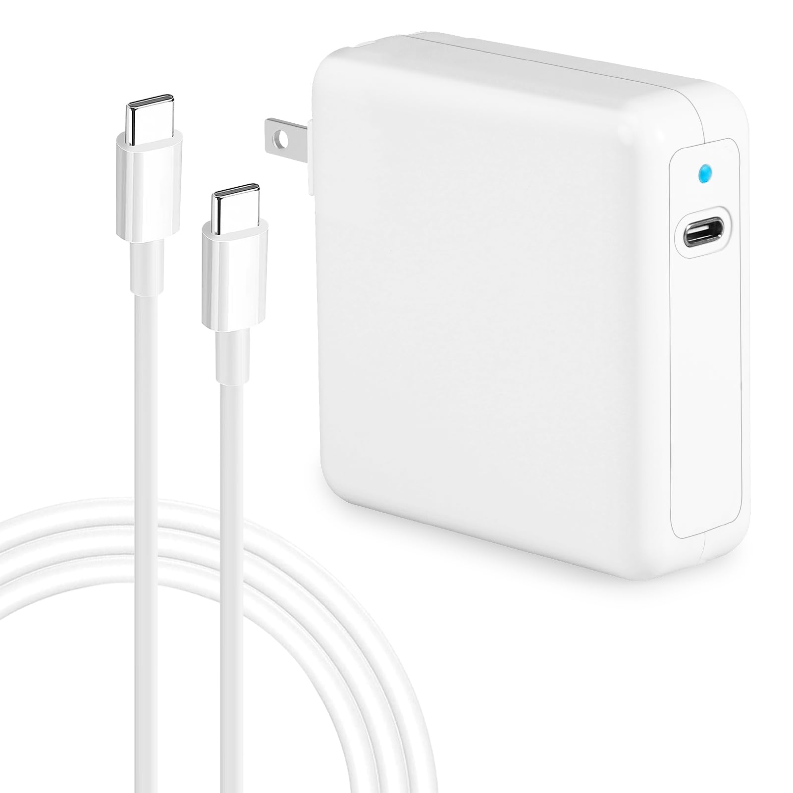 96W USB-C PD Fast Charger for MacBook Pro 16/15/13 inch & MacBook Air 13 inch - Compatible with 87W/61W/30W/29W USB-C Laptops & Phones | Perfect for Home, Office & Travel Charging