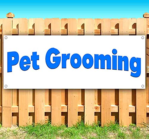 13 oz Heavy-Duty Vinyl Pet Grooming Banner with Metal Grommets | Non-Fabric Durable Sign for Dog & Cat Salons, Vet Clinics & Pet Stores | Indoor/Outdoor Advertising