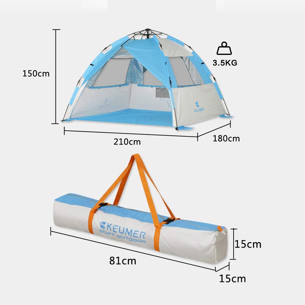Outdoor Camping Tent with Carry Bag - Easy Setup Family Tent for Hiking & Backpacking - Portable & Durable (Blue, One Size) - Perfect for Family Camping Trips & Outdoor Adventures