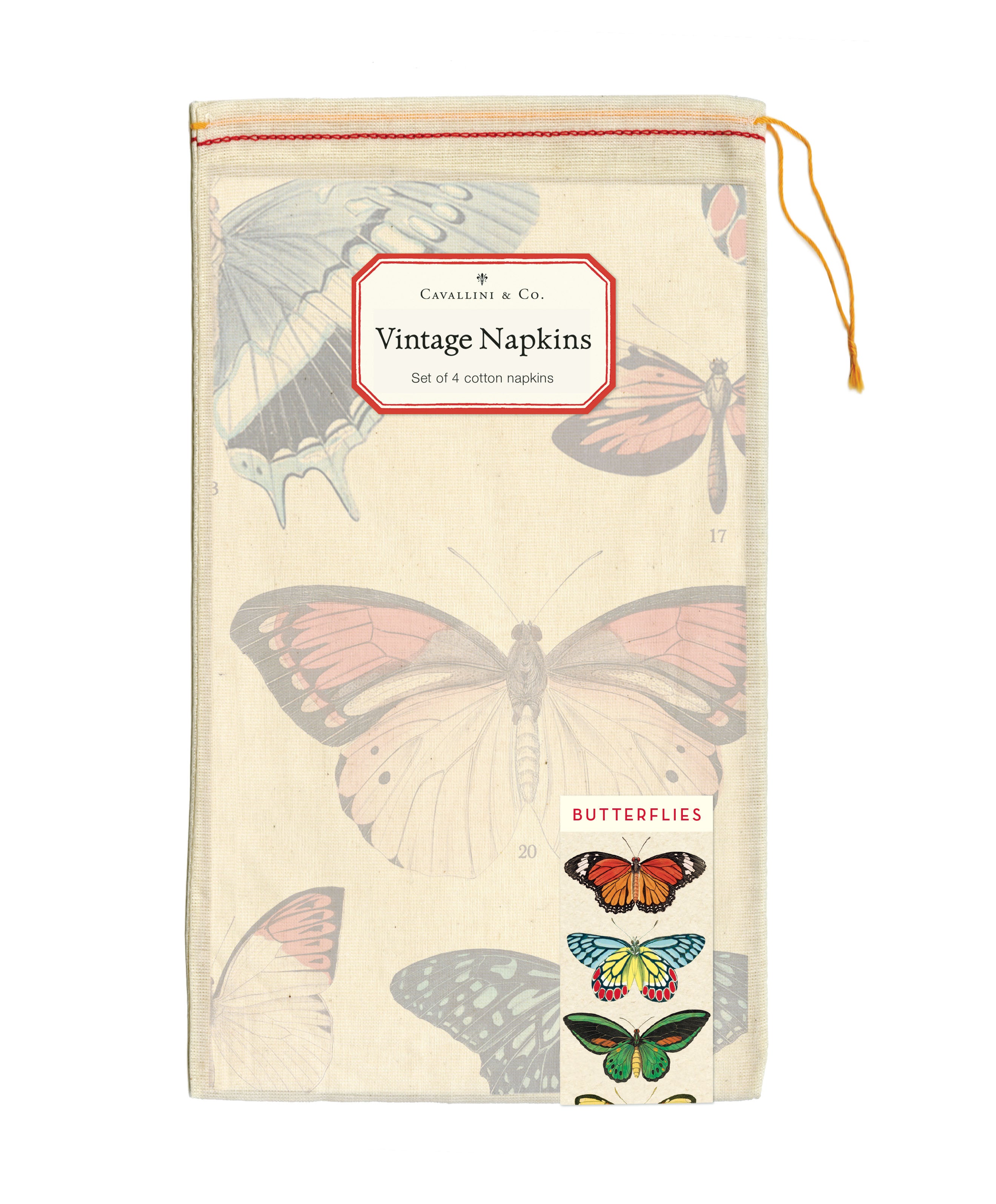 Elegant Butterfly Print Cloth Napkins - Set of 4 Premium Cotton Dinner Napkins for Formal Dining, Wedding, and Special Occasions