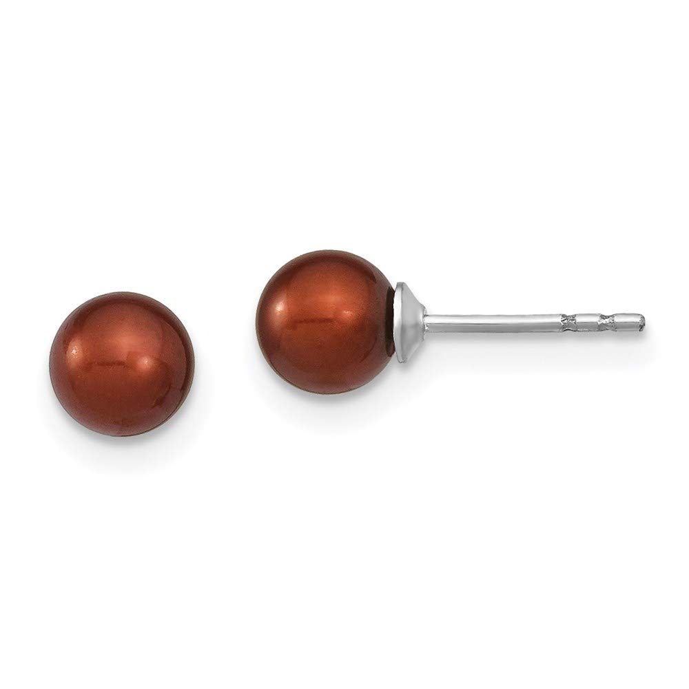 5-6mm Sterling Silver Freshwater Cultured Pearl Stud Earrings for Women - Perfect for Work, Weddings & Everyday Elegance
