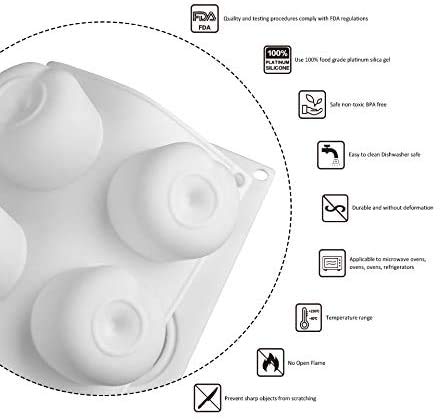 3D Apple-Shaped Silicone Baking Molds for Mousse Cake, Pastry, Truffle, Pudding, Jelly & Cheesecake - 8-Cavity Non-Stick Dessert Molds | Perfect for Home Baking, Party Treats & Holiday Desserts