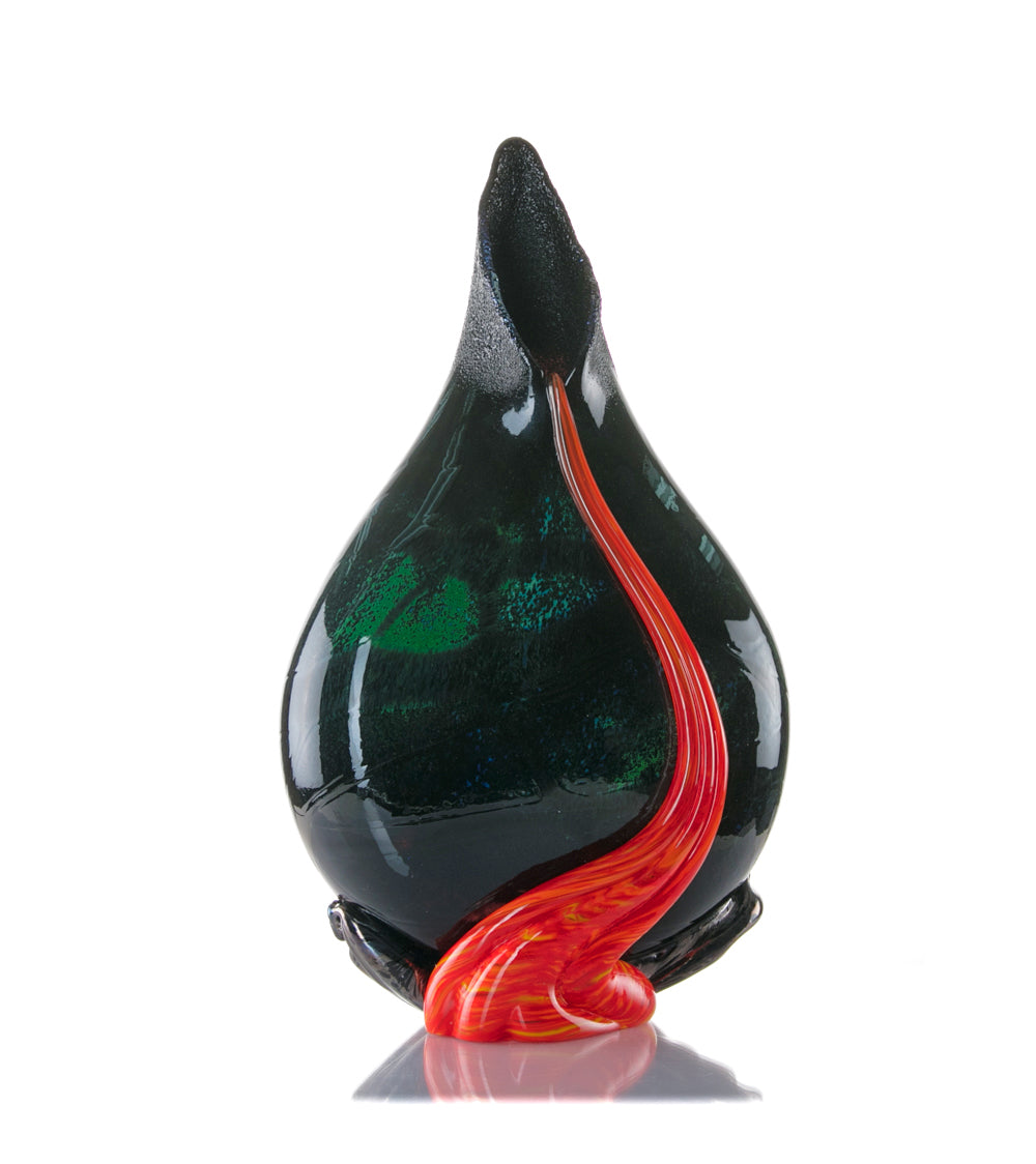Daniel Moe Black Lava Trail 2 Glass Vessel - Modern Home Decor for Living Room, Office & Wedding Centerpieces