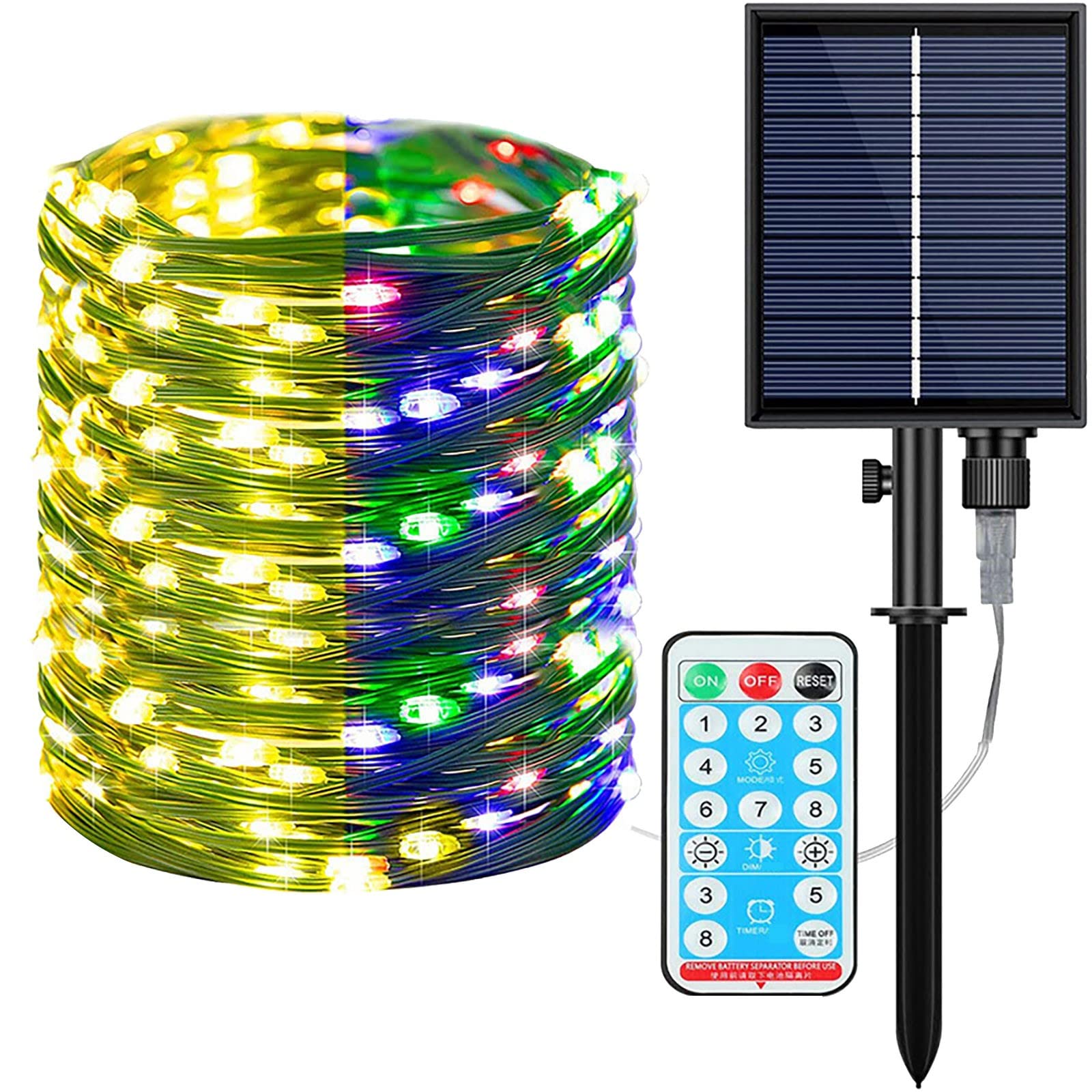Ampopt Solar String Lights - 10ft Double Lamp PVC Waterproof LED Outdoor Lights for Garden, Patio, Party Decoration (Warm White) | Perfect for Backyard, Wedding, Christmas & Holiday Lighting
