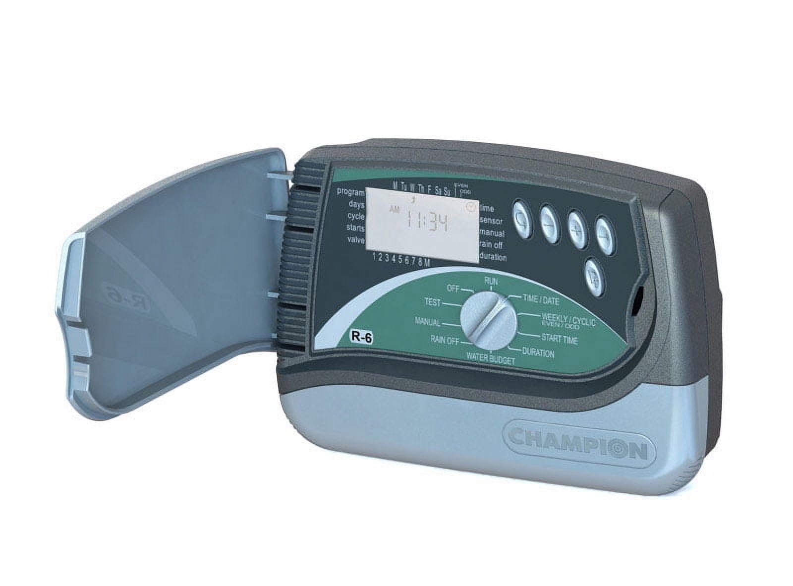 Champion 6-Zone Programmable Indoor Sprinkler Timer - Smart Watering System for Lawns & Gardens | Perfect for Home, Greenhouse & Plant Nursery Irrigation